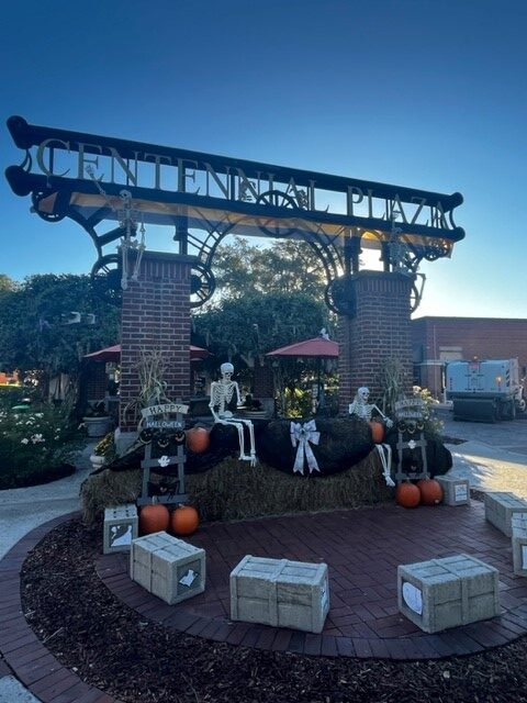 Centennial Plaza Halloween display in Winter Garden- our favorite places for Halloween